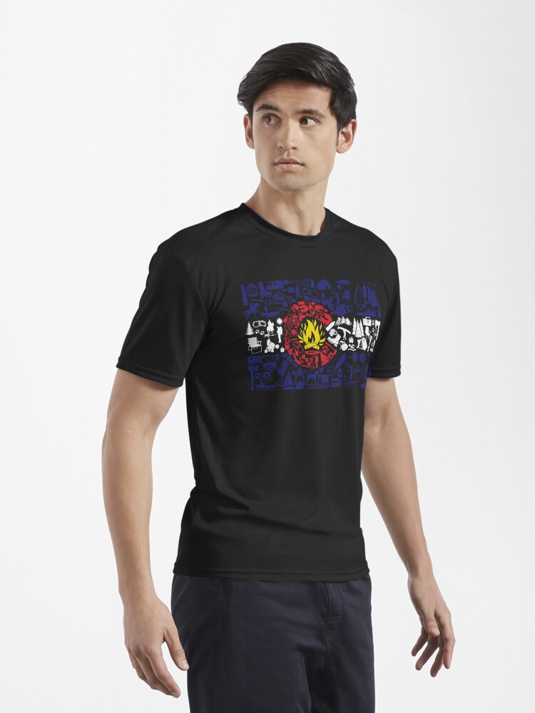 Thumbnail 3 of 7, Active T-Shirt, Colorado Caliber Camping Flag designed and sold by wolftever.
