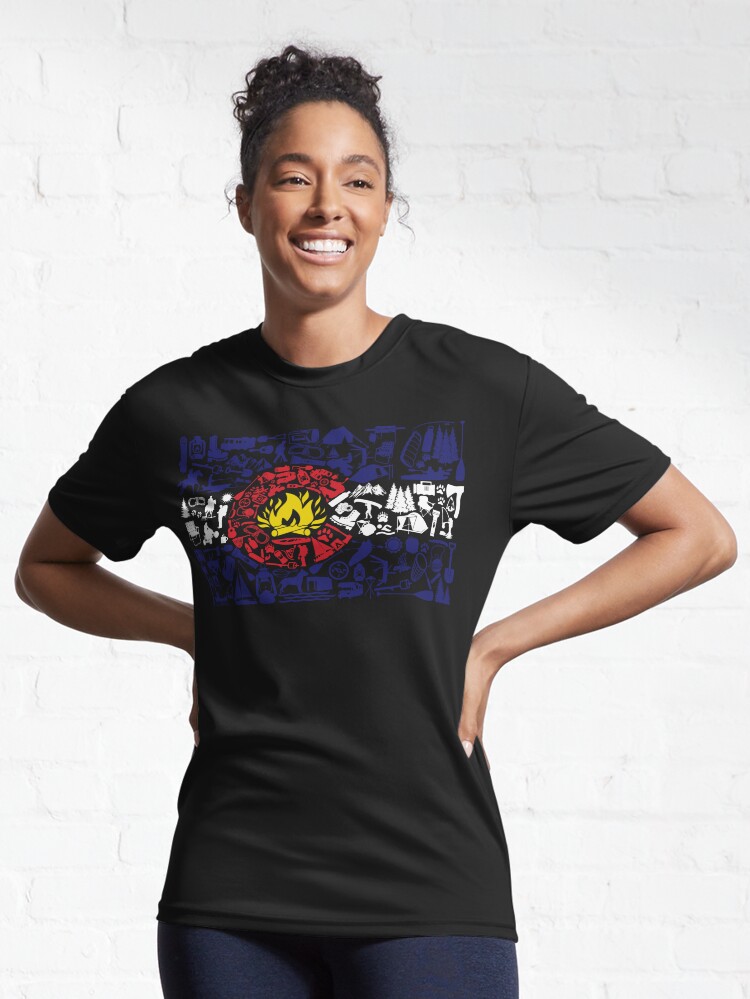 Thumbnail 6 of 7, Active T-Shirt, Colorado Caliber Camping Flag designed and sold by wolftever.