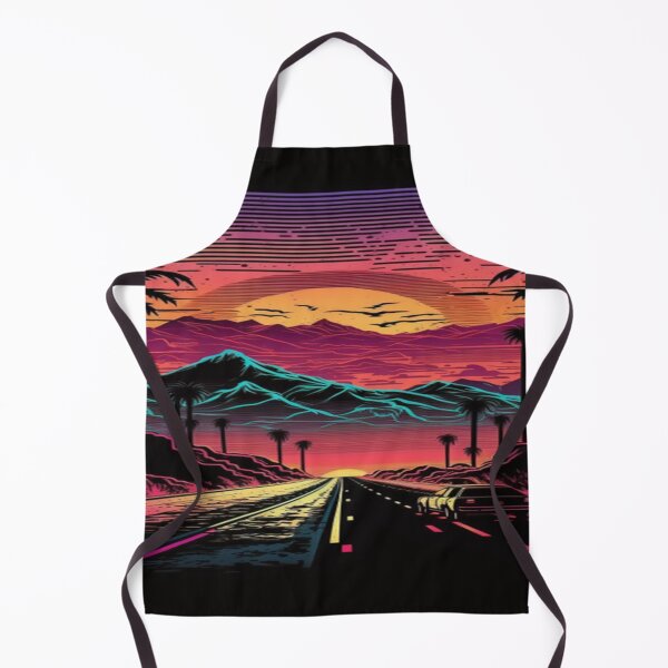 Item preview, The Open Road, Sunset and Palmtrees In Synthwave Style designed and sold by Unwind-Art-Work.