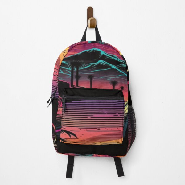 Item preview, The Open Road, Sunset and Palmtrees In Synthwave Style designed and sold by Unwind-Art-Work.