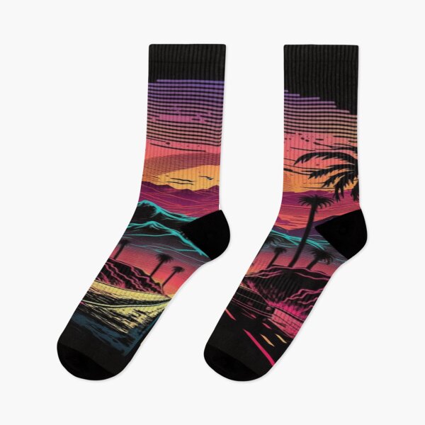 Item preview, The Open Road, Sunset and Palmtrees In Synthwave Style designed and sold by Unwind-Art-Work.