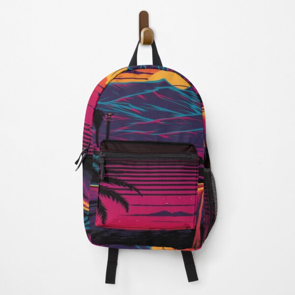 Item preview, The Open Road, Sunset and Palmtrees In Synthwave Style designed and sold by Unwind-Art-Work.