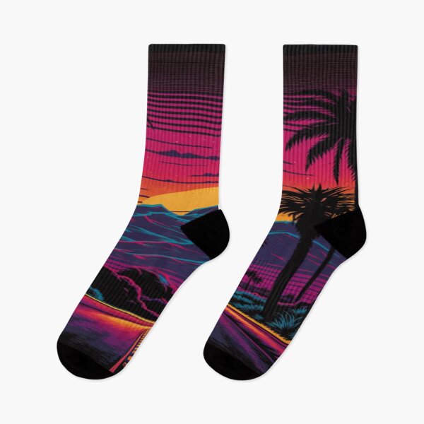 Item preview, The Open Road, Sunset and Palmtrees In Synthwave Style designed and sold by Unwind-Art-Work.