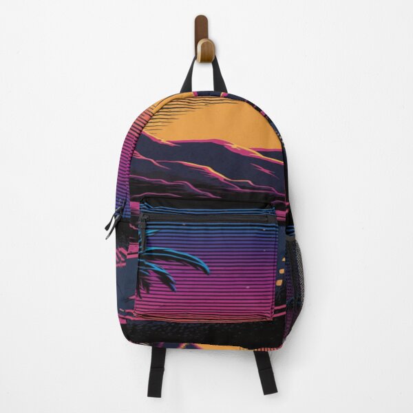 Item preview, The Open Road, Sunset and Palmtrees In Synthwave Style designed and sold by Unwind-Art-Work.