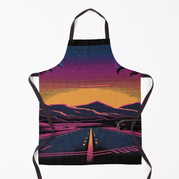 Item preview, The Open Road, Sunset and Palmtrees In Synthwave Style designed and sold by Unwind-Art-Work.