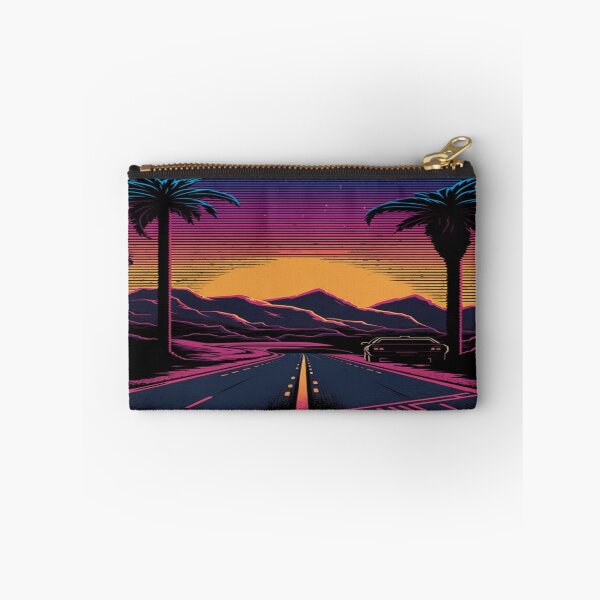 Item preview, The Open Road, Sunset and Palmtrees In Synthwave Style designed and sold by Unwind-Art-Work.