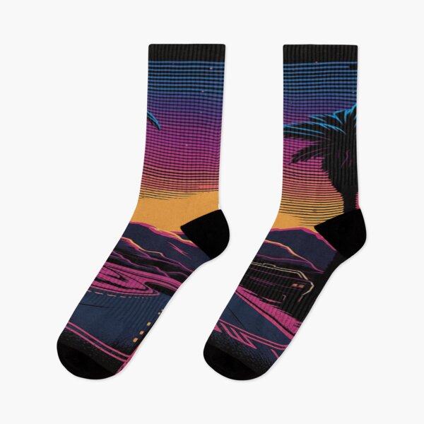 Item preview, The Open Road, Sunset and Palmtrees In Synthwave Style designed and sold by Unwind-Art-Work.