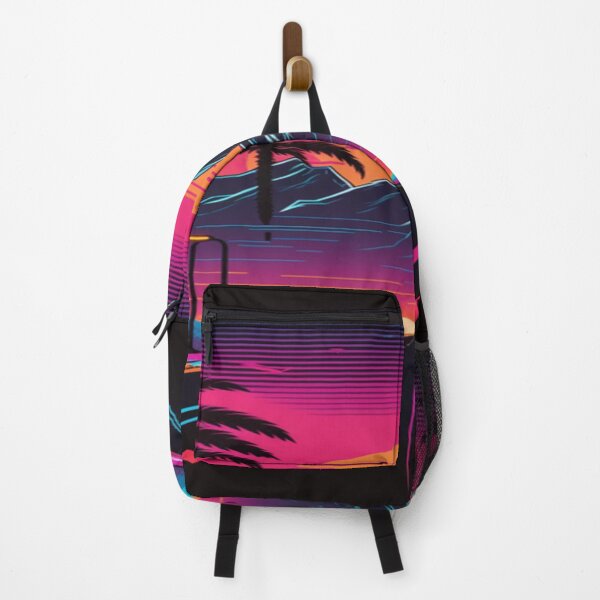 Item preview, The Open Road, Sunset and Palmtrees In Synthwave Style designed and sold by Unwind-Art-Work.