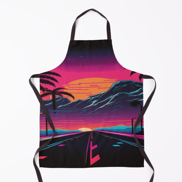 Item preview, The Open Road, Sunset and Palmtrees In Synthwave Style designed and sold by Unwind-Art-Work.