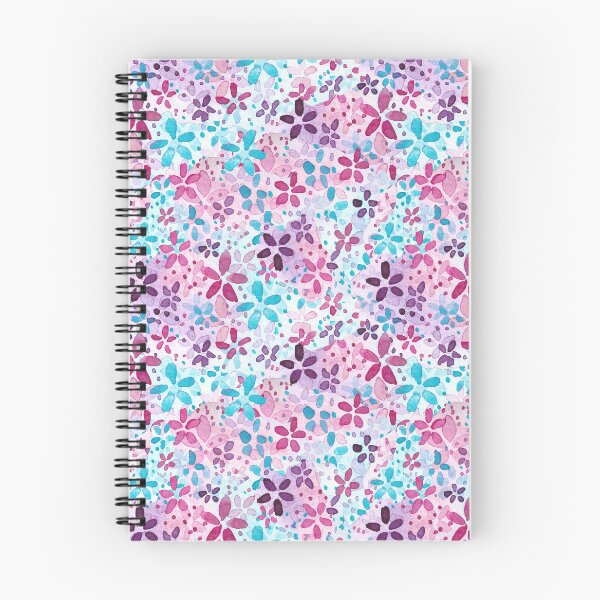 Item preview, Watercolor ditsy floral pattern  - blue/pink/purple designed and sold by Carrot Faery Art.