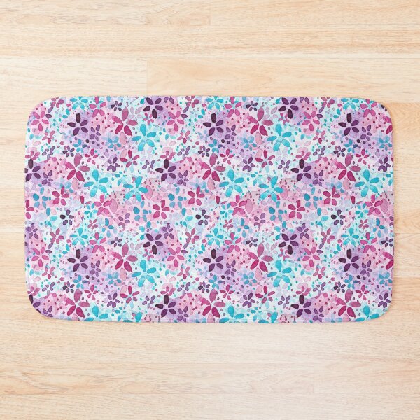 Item preview, Watercolor ditsy floral pattern  - blue/pink/purple designed and sold by Carrot Faery Art.