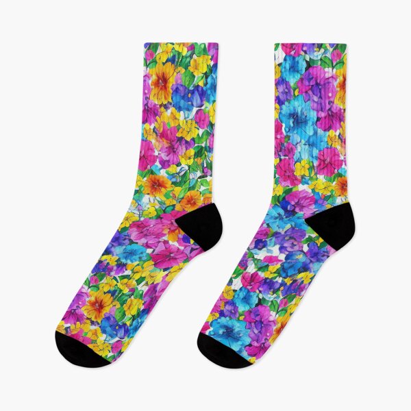Item preview, Floral Colorful Watercolor Painting Pattern designed and sold by GinXArts.