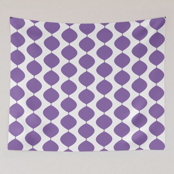Item preview, Mid Century Modern Retro 60s Waves Pattern  (Violet Light) designed and sold by Makanahele.