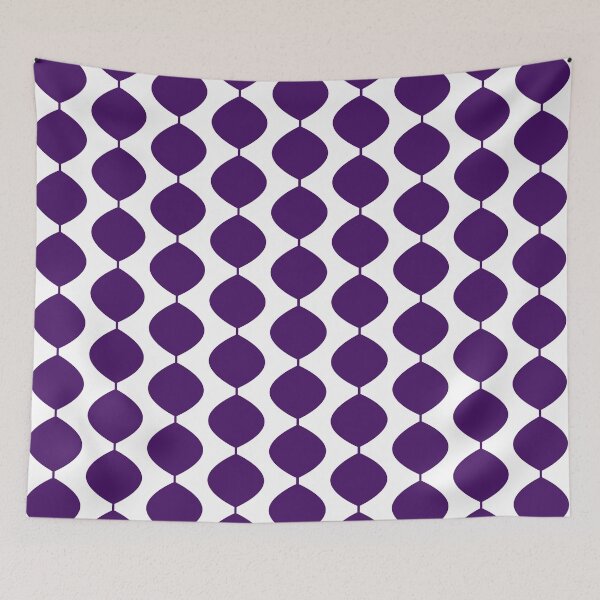 Item preview, Mid Century Modern Retro 60s Waves Pattern  (Violet Dark) designed and sold by Makanahele.
