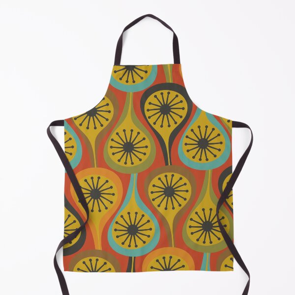 Item preview, Mid Century Modern Atomic Drops Retro Pattern Burnt Orange Avocado Mustard Brown Turquoise Charcoal designed and sold by kierkegaard.
