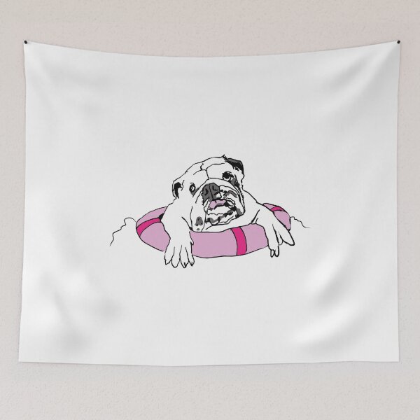 Item preview, Bulldog with swim ring designed and sold by Janinevsart.