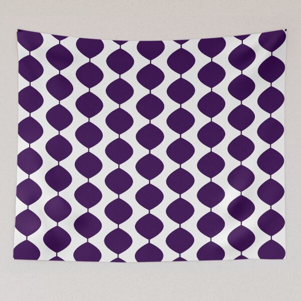 Item preview, Mid Century Modern Retro 60s Waves Pattern  (Violet Darker) designed and sold by Makanahele.