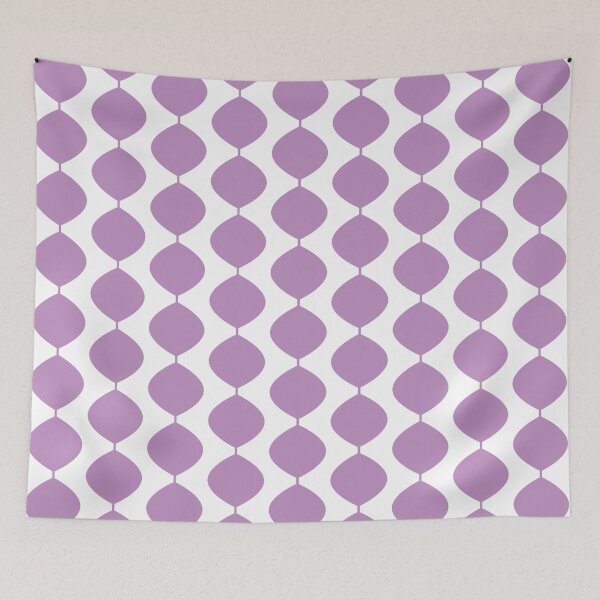 Item preview, Mid Century Modern Retro 60s Waves Pattern  (Violet Magenta Pastel) designed and sold by Makanahele.