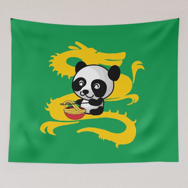 Item preview, Cute Panda Noodles with Dragon Background designed and sold by gorilla-tees.