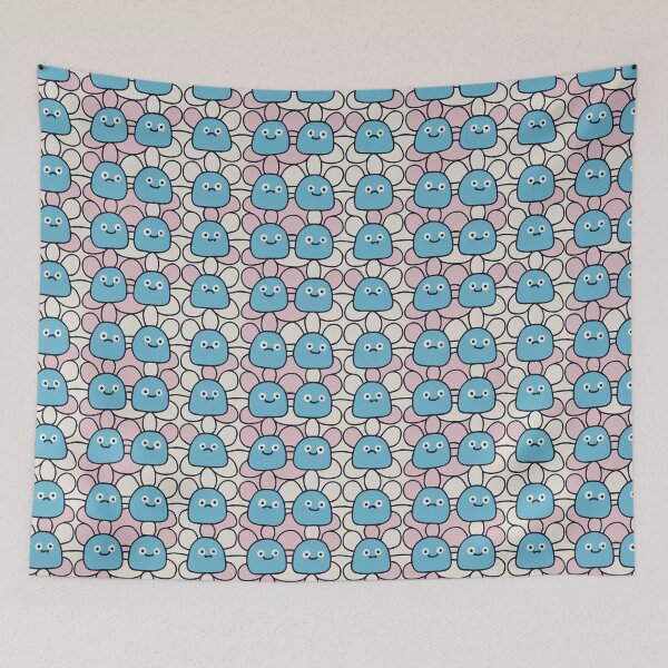 Item preview, Sweet Daisy Pattern With Cute Faces designed and sold by Fine Prints.
