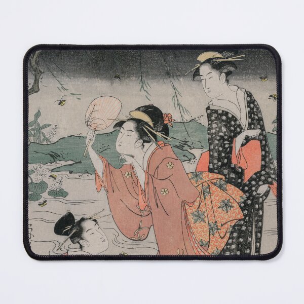 Item preview, Women Beside a Stream Chasing Fireflies - Chobunsai Eishi designed and sold by LeiWeiss.