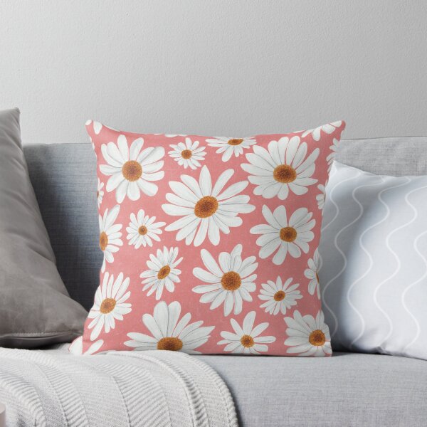 Item preview, Whimsical White Daisy Coral Pattern designed and sold by thegreenartist.
