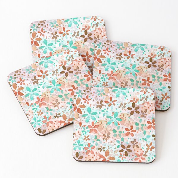 Item preview, Watercolor ditsy floral pattern  - retro colors designed and sold by Carrot Faery Art.