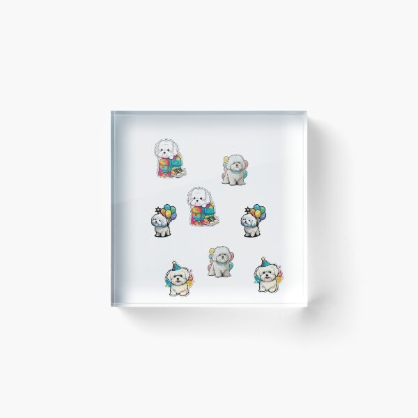Item preview, Dogs Birthday Shih Tzu Man Woman Child White Colourful STICKER PACK designed and sold by Furry-BFF.