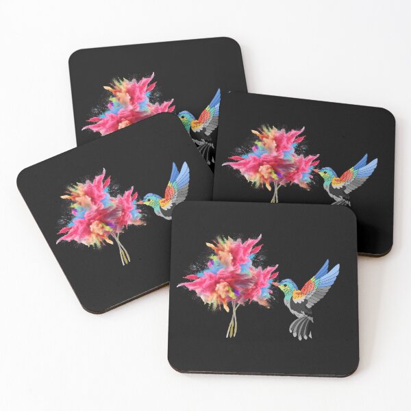 Item preview, Hummingbird and Flowers, Color-filled Hummingbird. designed and sold by DiamondPixel.
