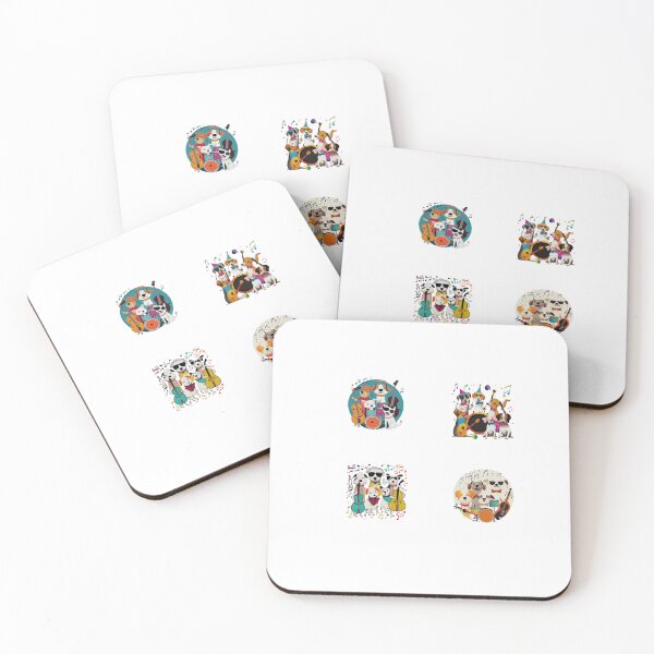 Item preview, Music And Dogs Party Dog Man Woman Child White Colourful STICKER PACK designed and sold by Furry-BFF.