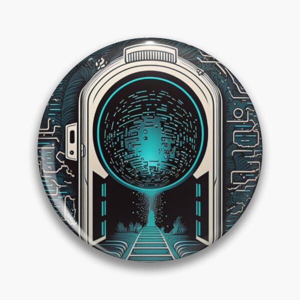 Item preview, Futuristic Interdimensional Portal Cyberpunk Sci Gate Door to Another World designed and sold by mintflavor.