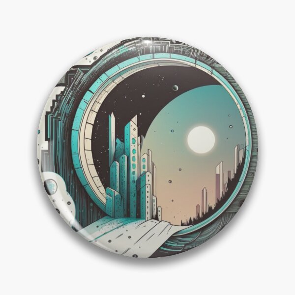 Item preview, Futuristic Interdimensional Portal Minimal Aesthetic Cyberpunk Sci Gate Door to Another World designed and sold by mintflavor.
