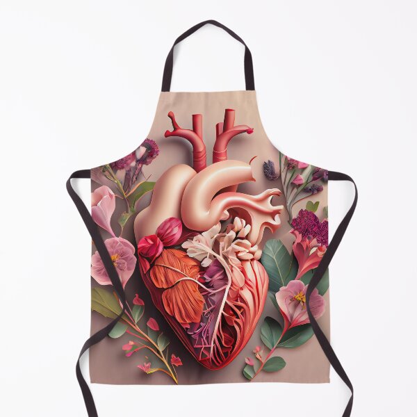Item preview, Blooming anatomical human golden heart, illustration designed and sold by anytka.