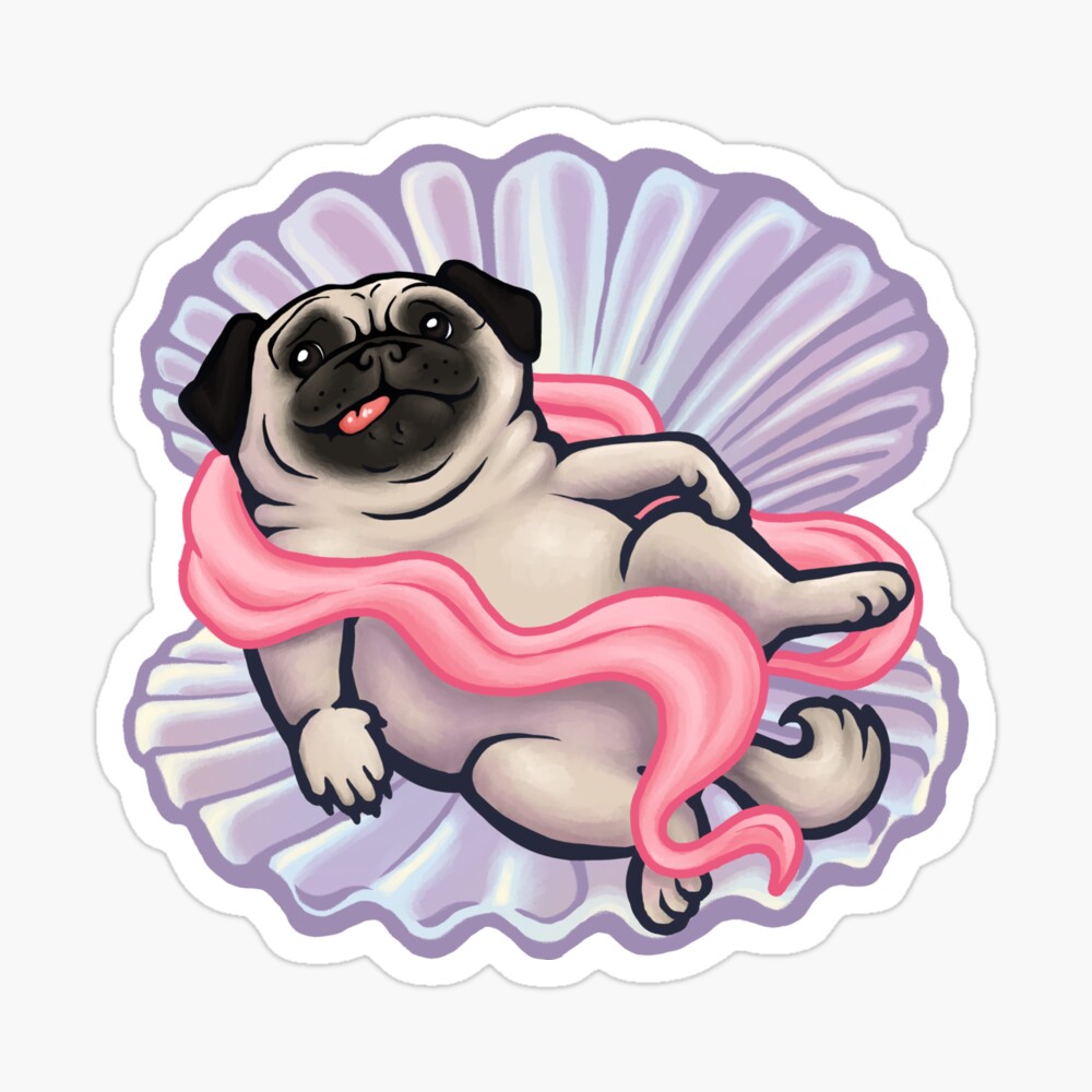 Póster for Sale con la obra «Nacimiento de Venus Pug / Píntame como una de tus  chicas francesas Pug» de StudioMarimo | Redbubble