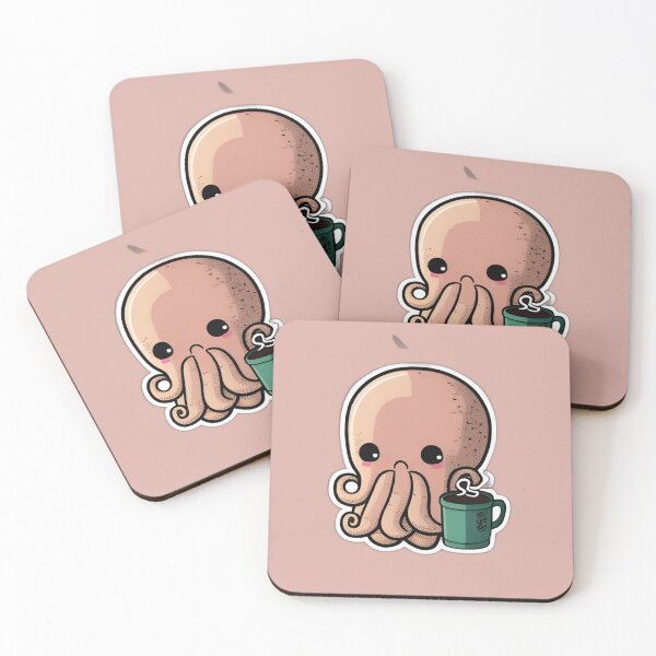 Item preview, Octopus Drinking Coffee designed and sold by beluxe.