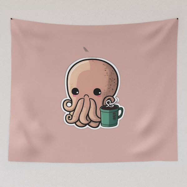 Item preview, Octopus Drinking Coffee designed and sold by beluxe.