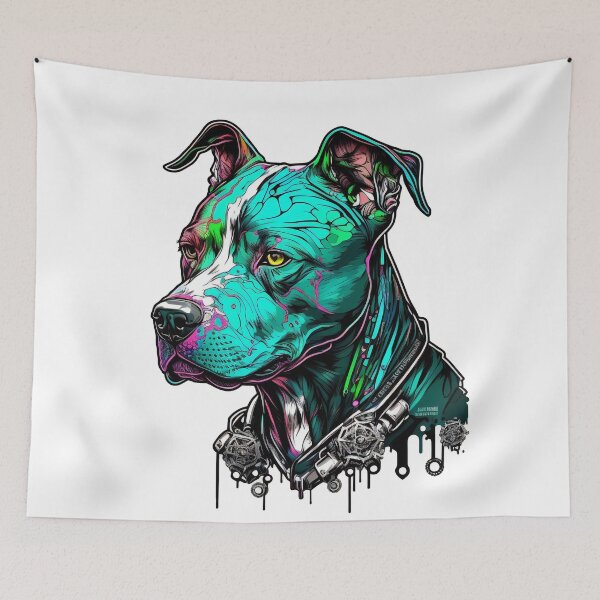 Artikelvorschau, Cyberpunk-Pitbull Nr. 16 entworfen und verkauft von OregonArtForAll.
