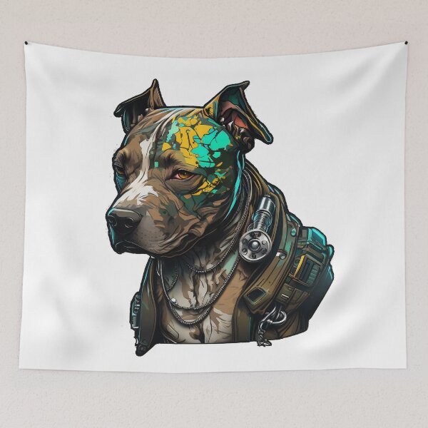 Artikelvorschau, Cyberpunk-Pitbull Nr. 17 entworfen und verkauft von OregonArtForAll.