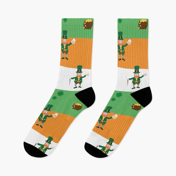 Item preview, Irish leprechaun celebrating St. Patrick's Day over the colors of the Irish flag designed and sold by Martapp.