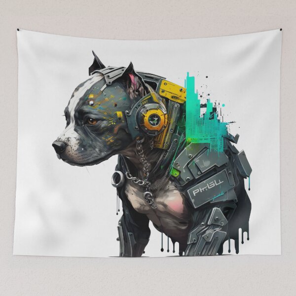 Artikelvorschau, CyberPunk DJ Pitbull #1 entworfen und verkauft von OregonArtForAll.