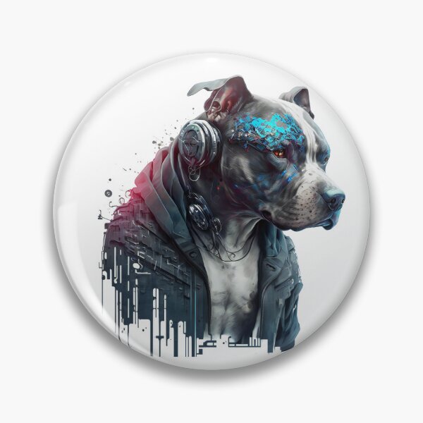 Artikelvorschau, CyberPunk DJ Pitbull #2 entworfen und verkauft von OregonArtForAll.