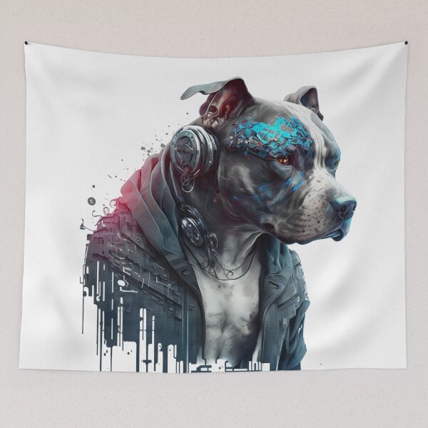 Artikelvorschau, CyberPunk DJ Pitbull #2 entworfen und verkauft von OregonArtForAll.