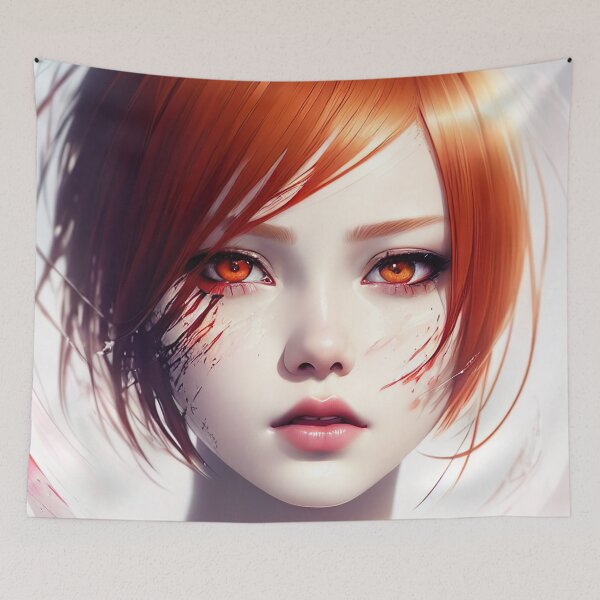 Item preview, "Enchanted Vixen: A Hypnotic Portrait of a Fiery Twin Sister in a Realm of Dark Enchantment" designed and sold by atsuko kuradome.