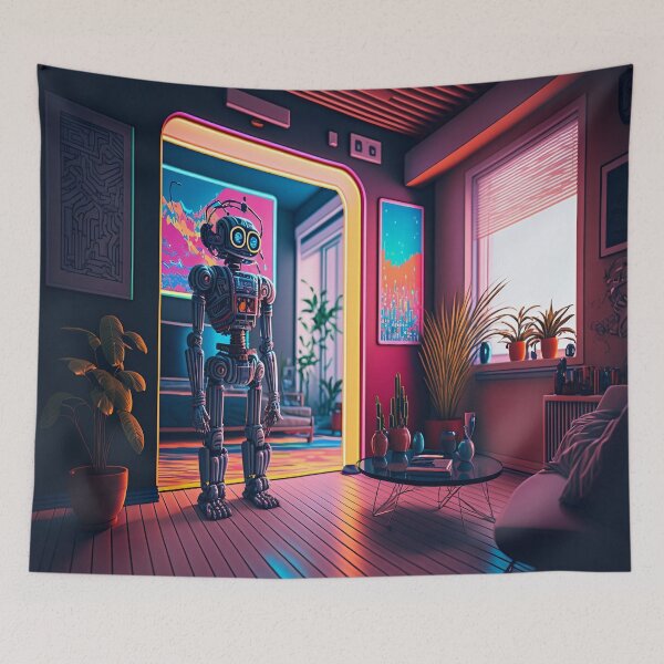 Item preview, robot lofi designed and sold by DreamscapesAI.