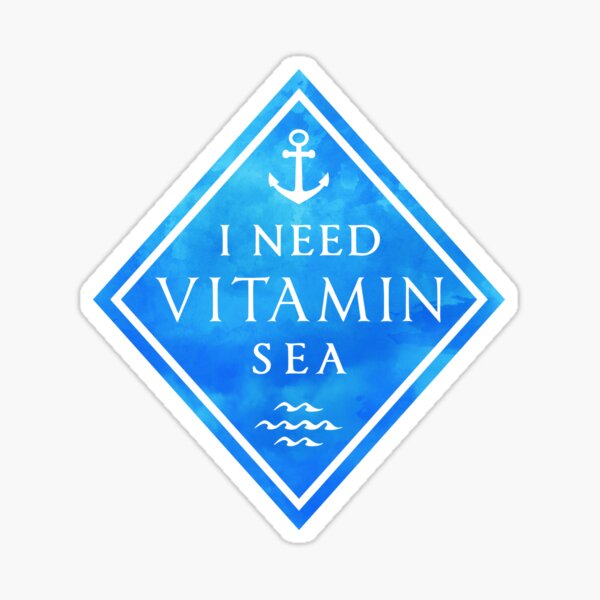 Item preview, I NEED VITAMIN SEA WATERCOLOR LOGO, BY SUBGIRL designed and sold by SUBGIRL.