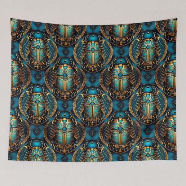 Item preview,  Egyptian Scarab Beetle Fabric Textile Pattern designed and sold by Alladin7.