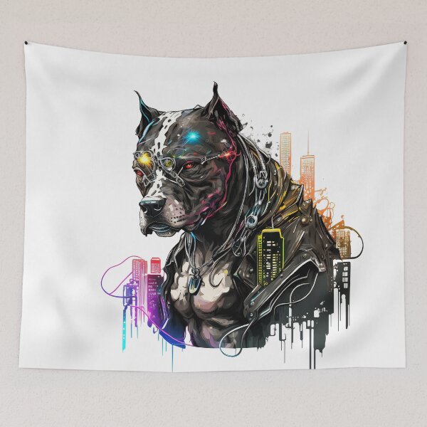 Artikelvorschau, CyberPunk DJ Pitbull #5 entworfen und verkauft von OregonArtForAll.