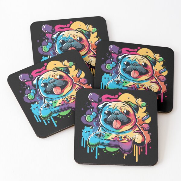 Item preview, Colorful Kawaii Dog Pug Gamer designed and sold by Leonardo Palumbo.