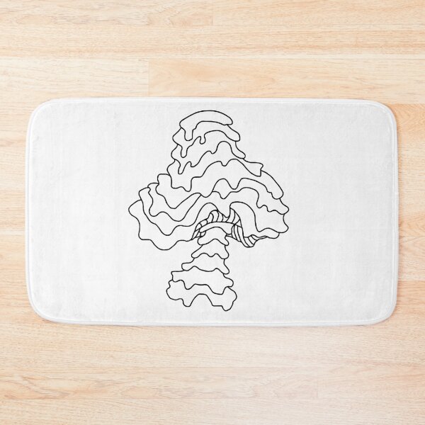 Item preview, The Perfect Magic Mushroom: Trippy Dripping Wavy Black and White Contour Lines  designed and sold by Ciara Shortall.
