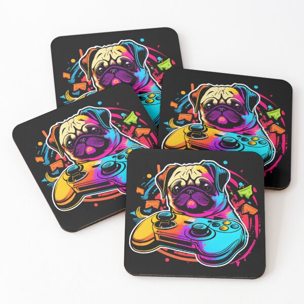 Item preview, Colorful Kawaii Dog Pug Gamer designed and sold by Leonardo Palumbo.